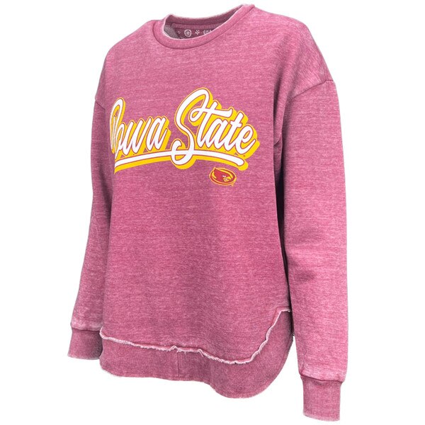 Pressbox Women's Iowa State Cardinal Rounded-Bottom Crewneck Sweatshirt